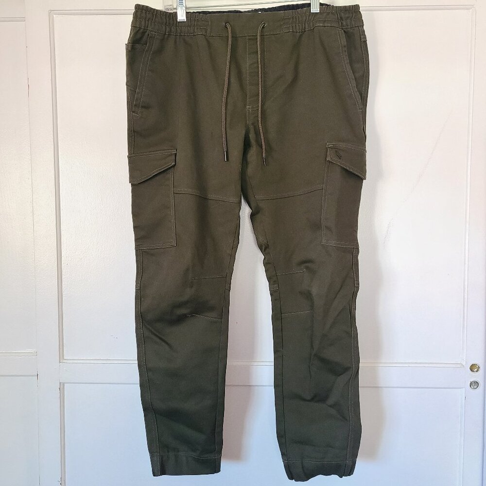 Stone Falcon Slim Fit Cargo Joggers Olive Drab Men's Pants size 34